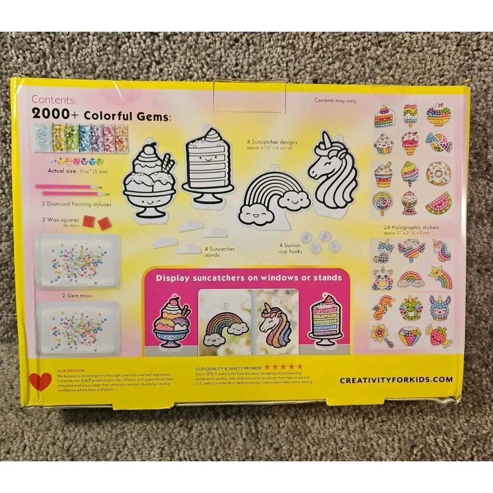 Creativity for Kids Big Gem Diamond Painting Kit 24 Stickers 4 Suncatchers